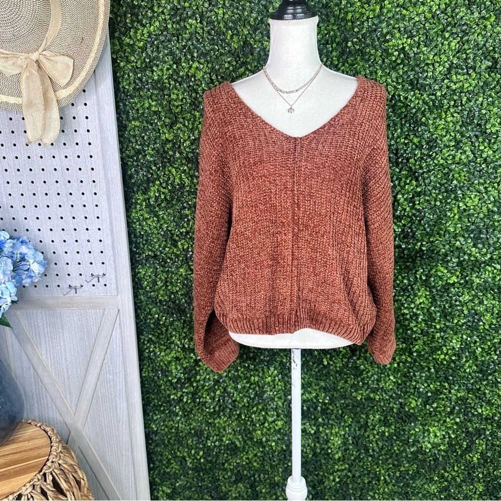 Nwt Brown chenille knit sweater nwt
